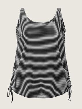NEW Bloomchic Striped Scoop Neck Tank Women’s Swim Top Green & White Size 14/16